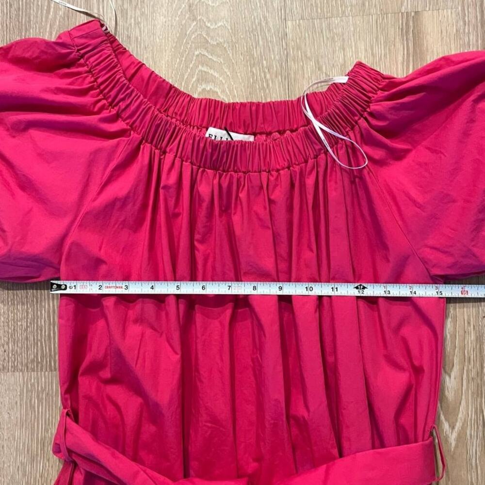 Elliatt Lilith Bardot Neck Off Shoulder Cotton Midi Dress in Fuschia, size S - Picture 6 of 9
